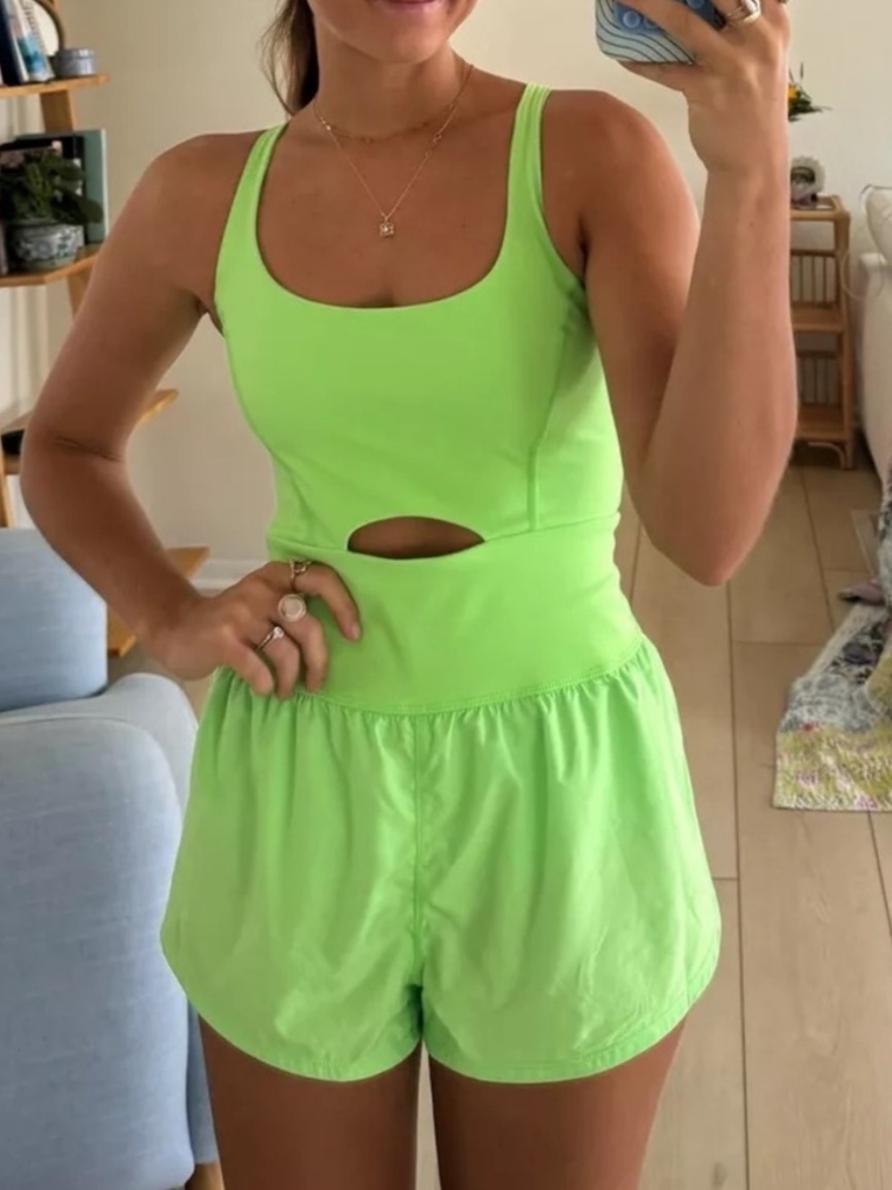 NWT FP Movement by Free People Righteous Runsie in Neon Lime Size Medium